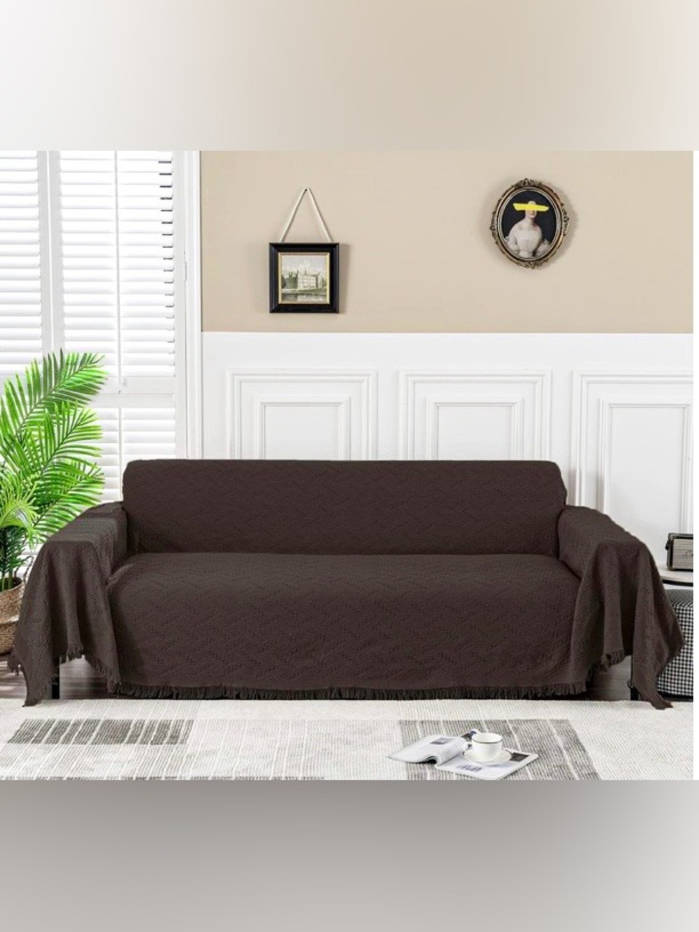 Sofa Couch Cover Towel EXTRA-LARGE (71x118”) CHOCOLATE